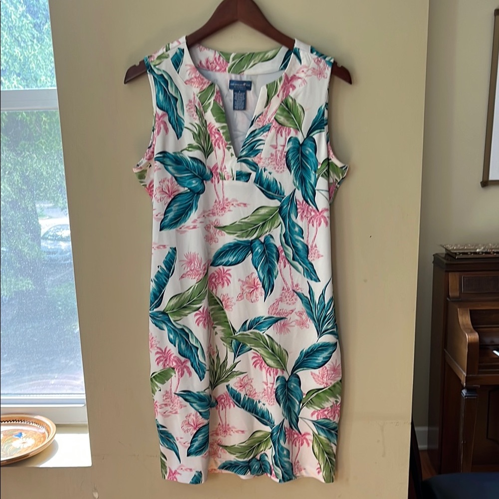 Caribbean Joe Vibrant Tropical Print Tunic Dress S - Picture 3 of 10
